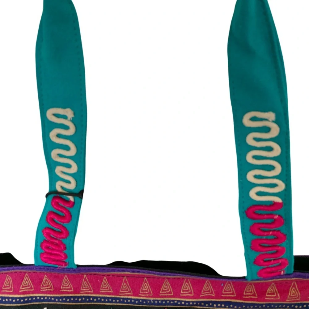 LAUREL BURCH Tote Bag Cat Faces Art Large Colorful Boho Style Shoulder Bag NWT - Picture 5 of 16